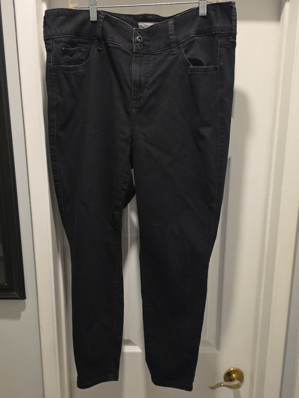 torrid Black Skinny Jeans with High Waist Button Detail